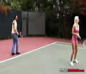 Threesome with a blonde and a redhead